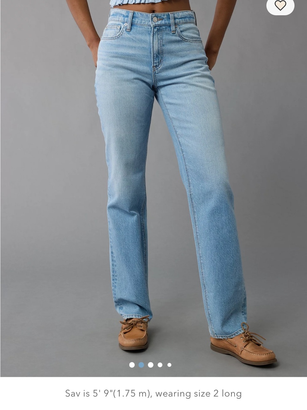 American Eagle Outfitters Light Blue High Rise Straight Leg Jeans 6/28 Long